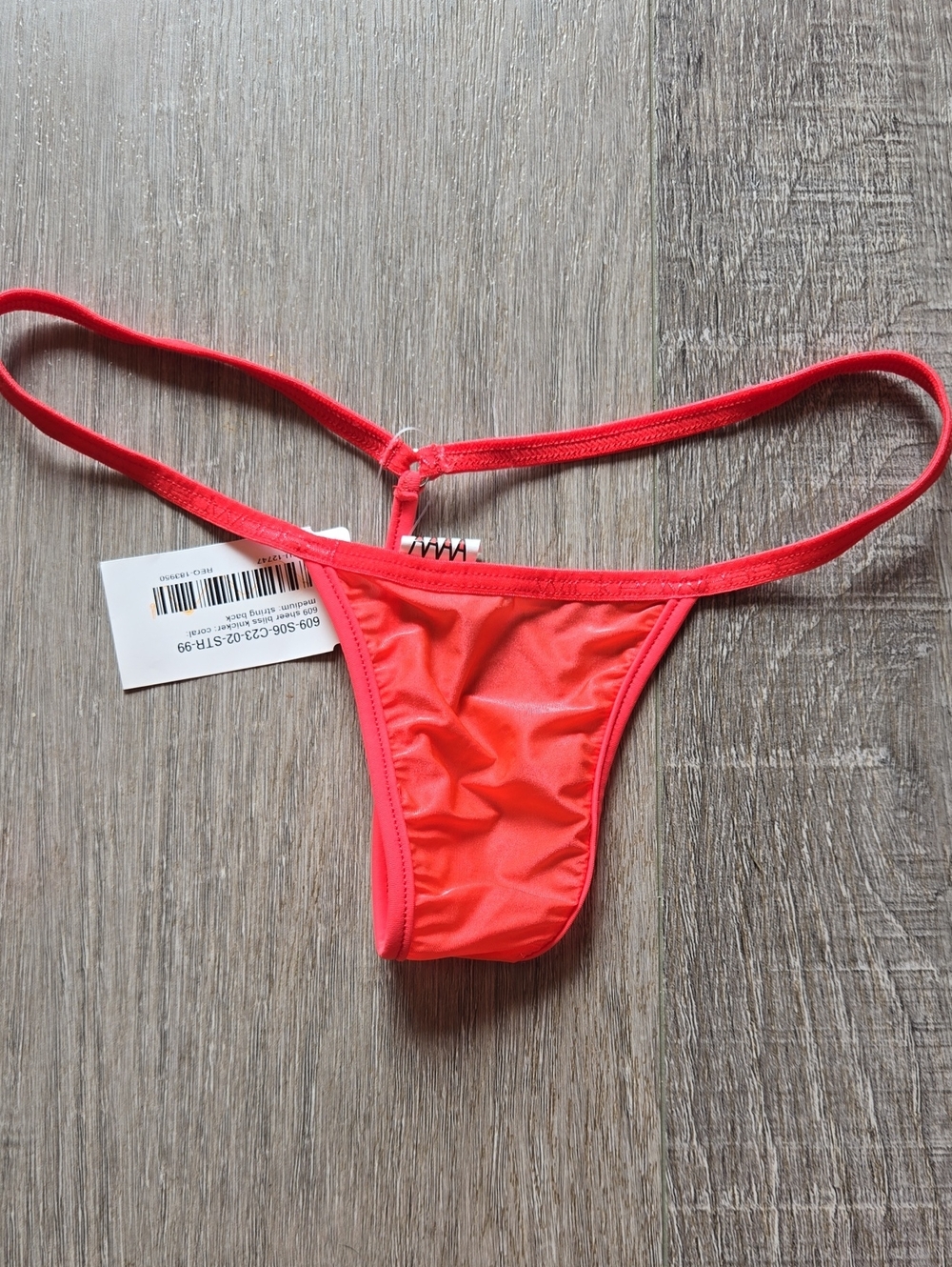 NWT Wicked Weasel Sheer Knicker Coral String Back. Med